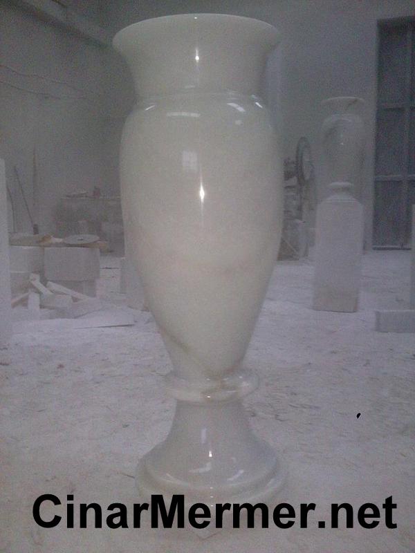 afyon beyazı mermer vazo
